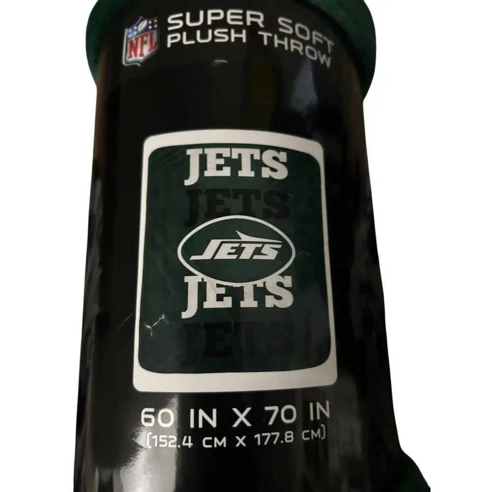 NWT Pegasus New York Jets 60' X 70' Logo Wordmark Plush Blanket